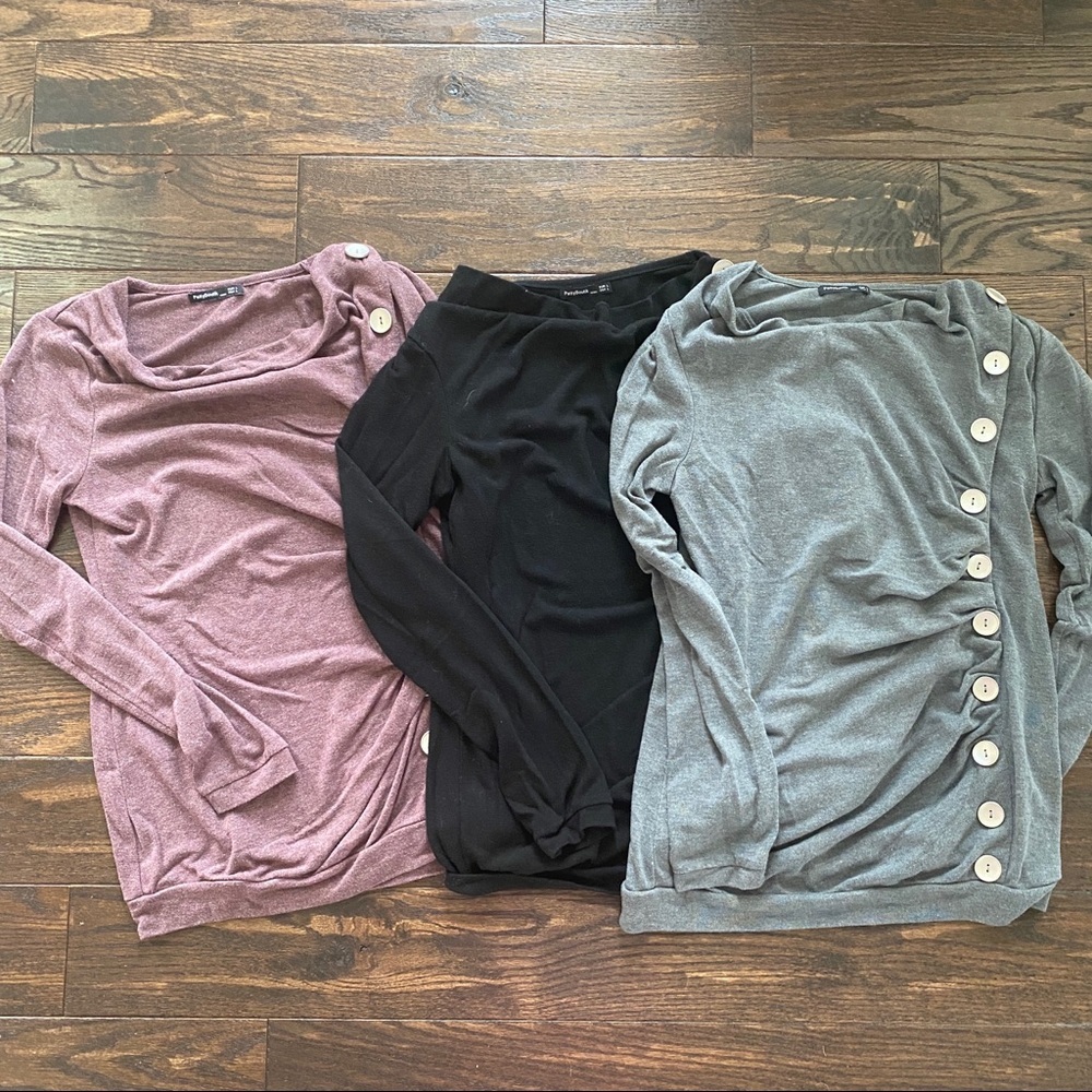 PattyBoutik 3 Women's Sweaters - Mauve, Black, and Gray